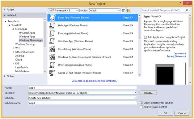 Windows Phone Blank App